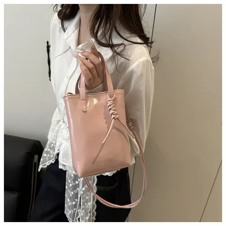 Women's White Pearl-Decorated Shoulder Bag with Mobile Cover — feature 15