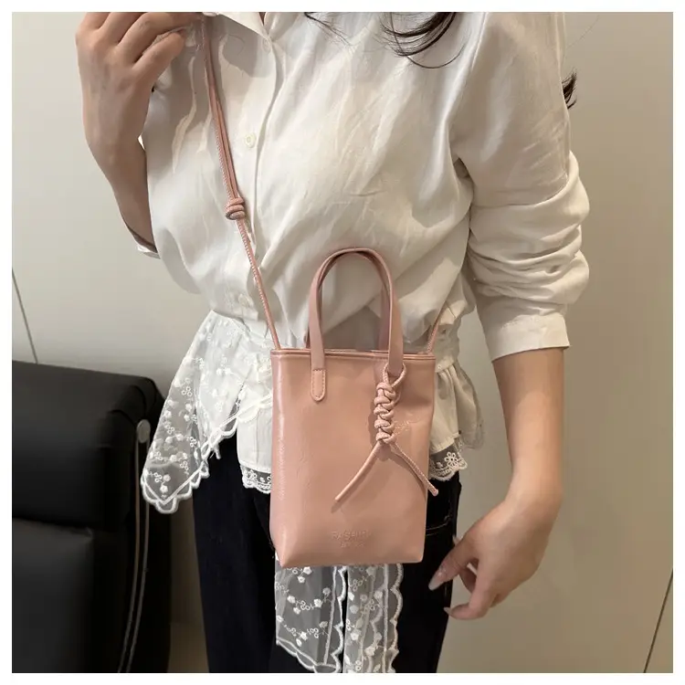 Women's White Pearl-Decorated Shoulder Bag with Mobile Cover — feature 16