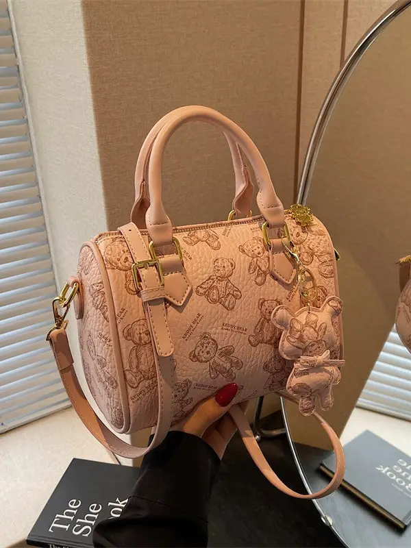 Women's Printed Crossbody Bag with Leather Handles - Image 18