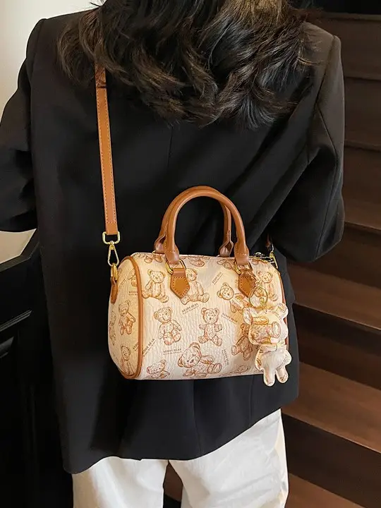 Women's Printed Crossbody Bag with Leather Handles - Image 20