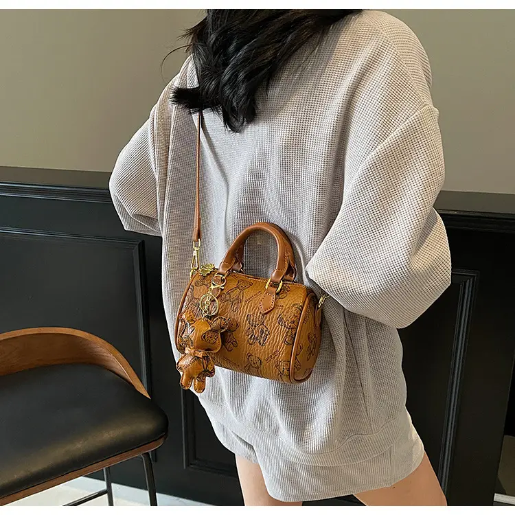 Women's Printed Crossbody Bag with Leather Handles — feature 28