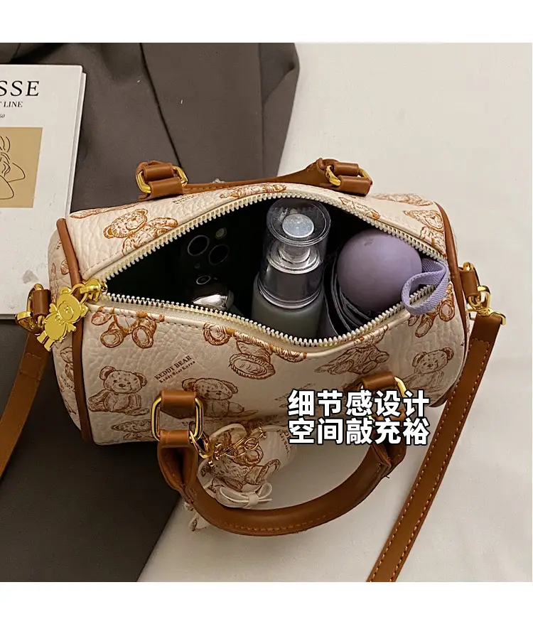 Women's Printed Crossbody Bag with Leather Handles — feature 8