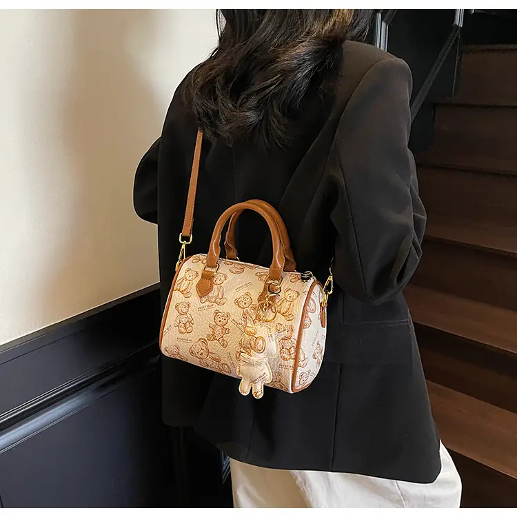 Women's Printed Crossbody Bag with Leather Handles — feature 9
