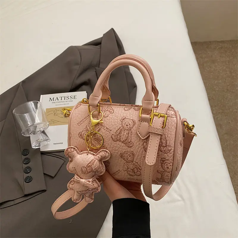 Women's Printed Crossbody Bag with Leather Handles - Image 11