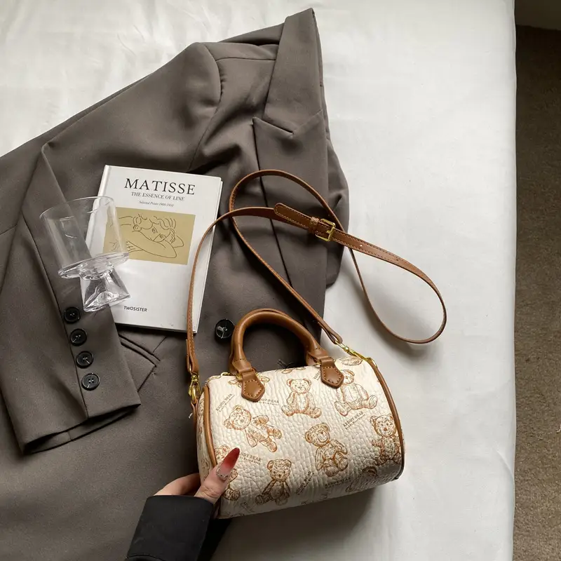Women's Printed Crossbody Bag with Leather Handles - Image 14