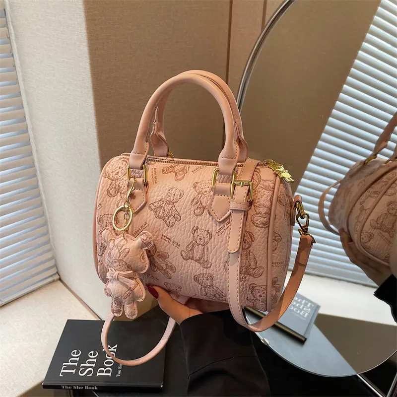 Women's Printed Crossbody Bag with Leather Handles - Image 3