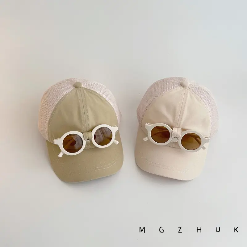Children's Cotton Cap with Glasses for Boys Girls Spring Autumn
