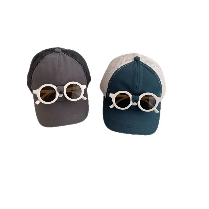 Children's Cotton Cap with Glasses for Boys Girls Spring Autumn