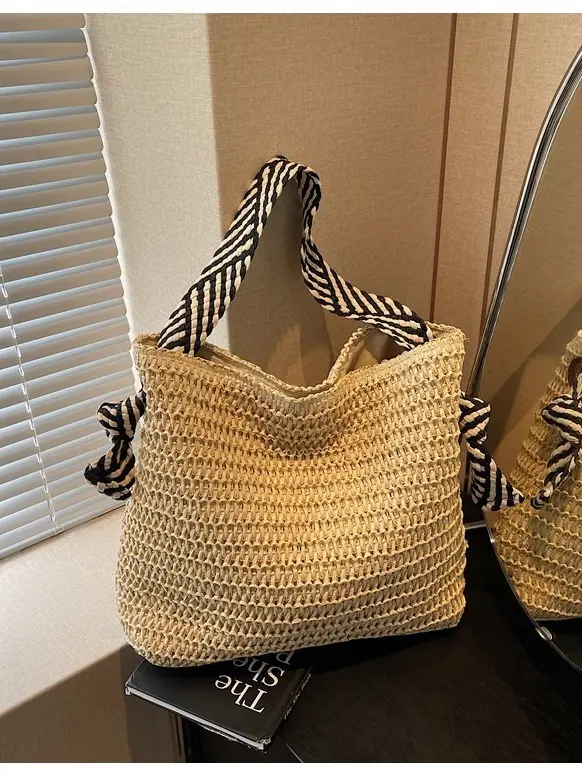 Women Straw Bag Large Capacity 2025 New Seaside Beach - Image 3