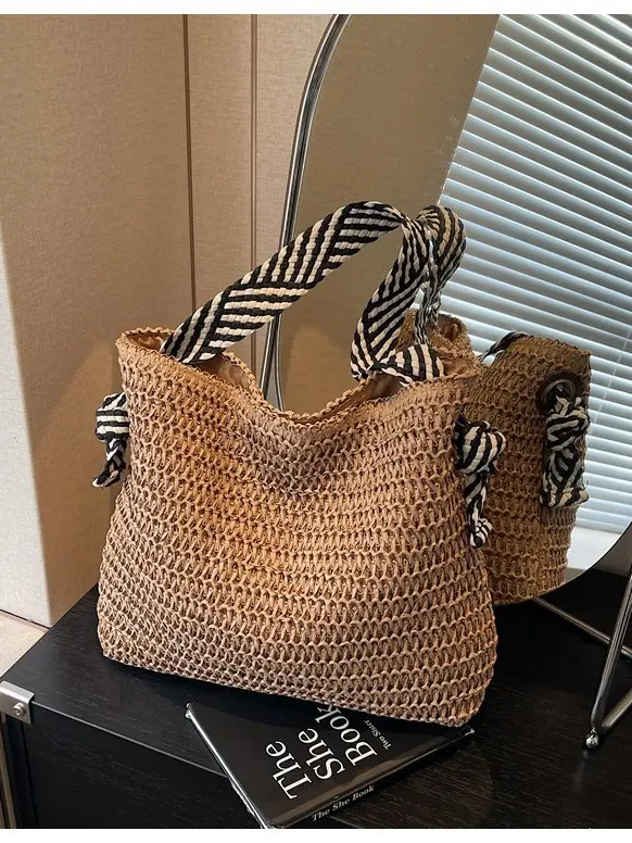 Women Straw Bag Large Capacity 2025 New Seaside Beach - Image 6