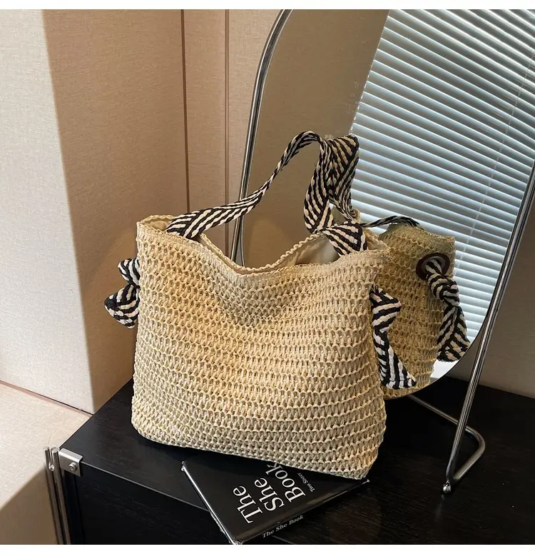 Women Straw Bag Large Capacity 2025 New Seaside Beach — feature 9