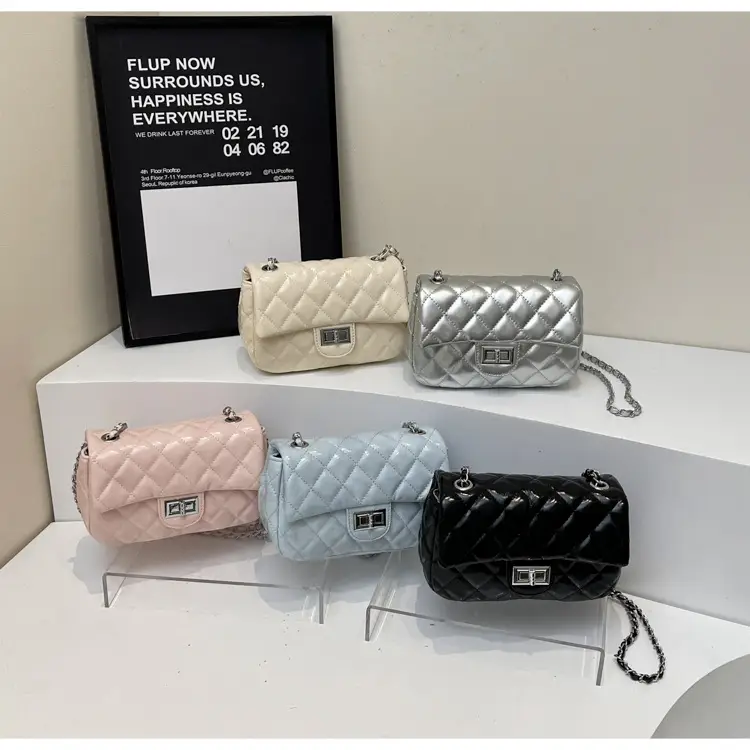 Women's Cream Textured Rhombus Crossbody Bag — feature 14