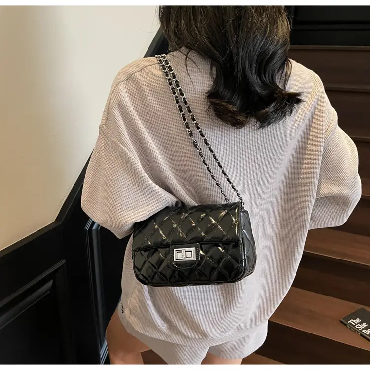 Women's Cream Textured Rhombus Crossbody Bag — feature 16