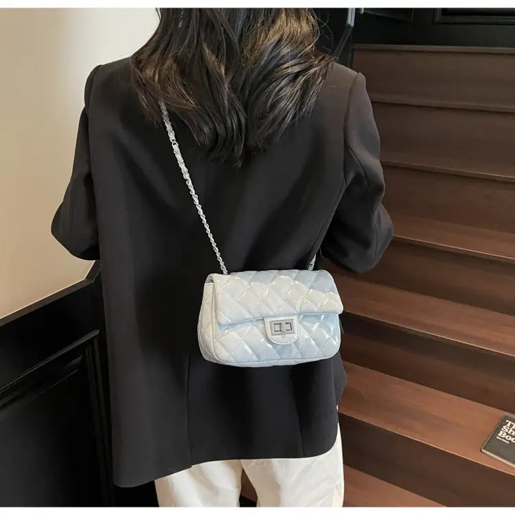 Women's Cream Textured Rhombus Crossbody Bag — feature 20