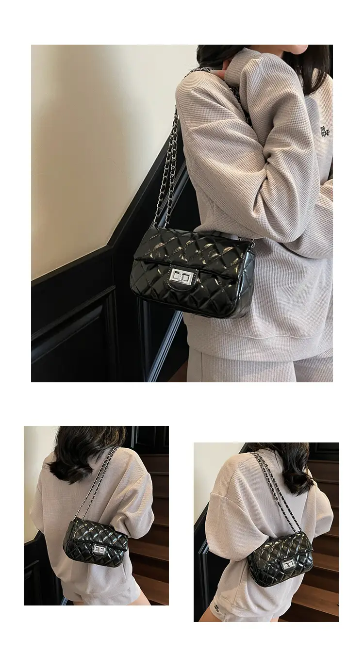 Women's Cream Textured Rhombus Crossbody Bag — feature 9