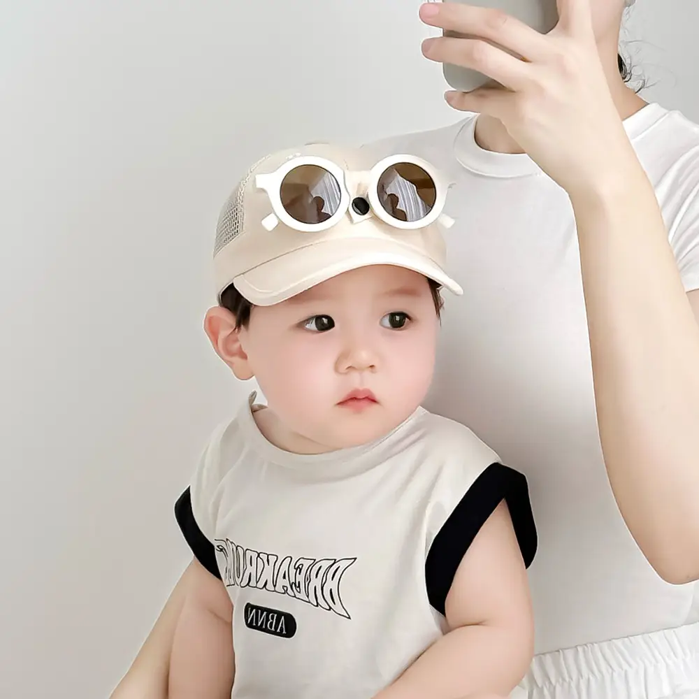 Baby Sun Hat with Sunglasses Korean Style Detachable - Image 8