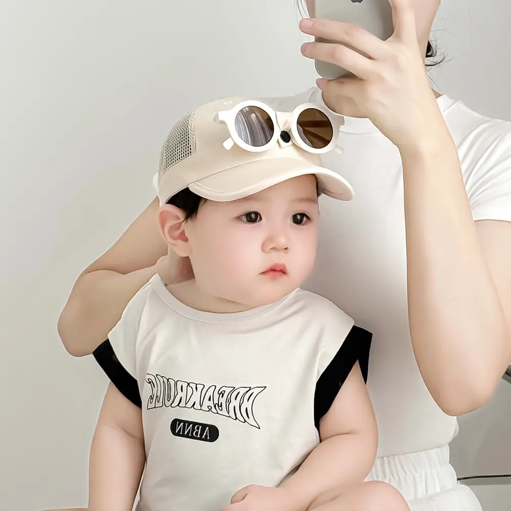 Baby Sun Hat with Sunglasses Korean Style Detachable - Image 10