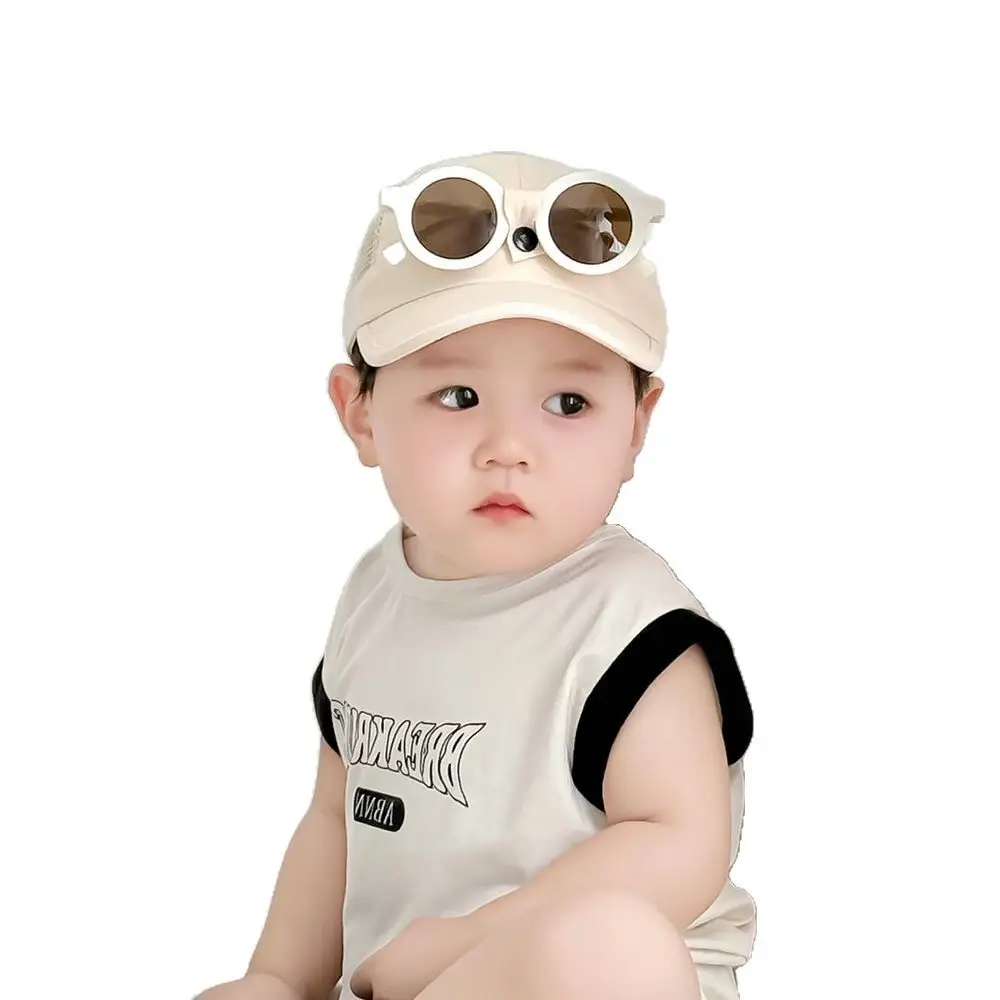 Baby Sun Hat with Sunglasses Korean Style Detachable - Image 12