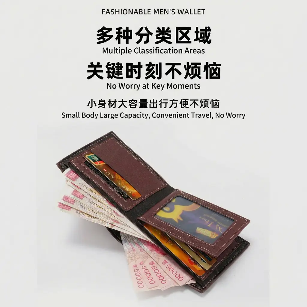 Men's Brown Leather Belt Wallet with Automatic Buckle — feature 11