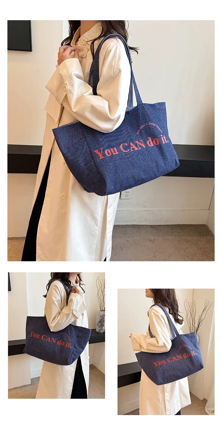 Women's Pink Striped Canvas Shoulder Bag "Be Well" — feature 29