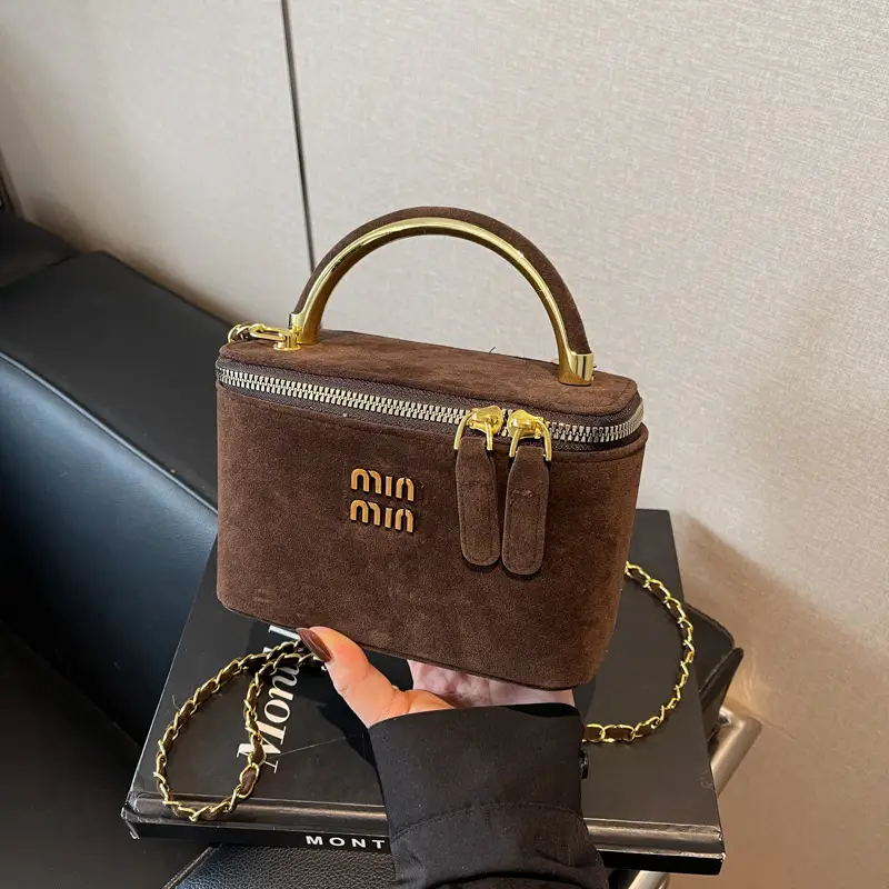 2025 New Minnotti Brown Suede Shoulder Bag - Image 6
