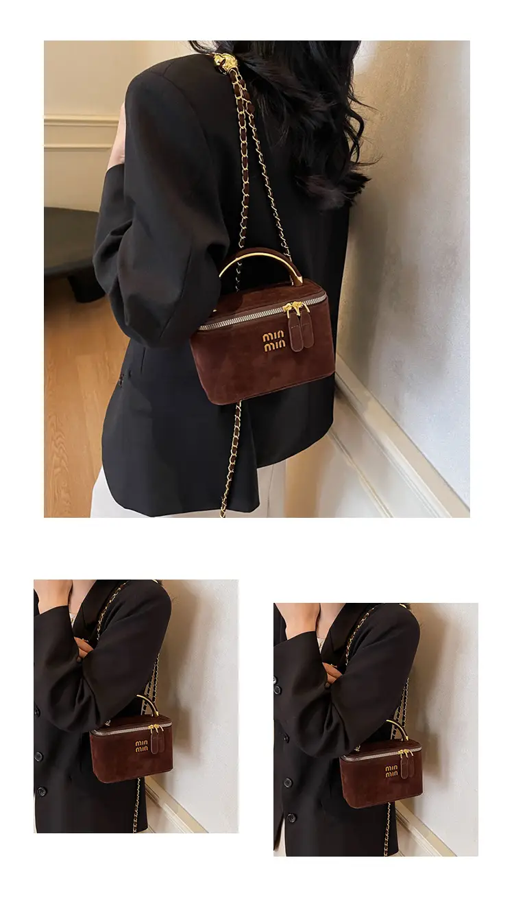 2025 New Minnotti Brown Suede Shoulder Bag — feature 12