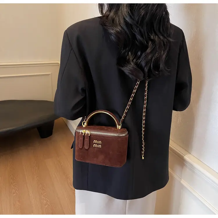 2025 New Minnotti Brown Suede Shoulder Bag — feature 30