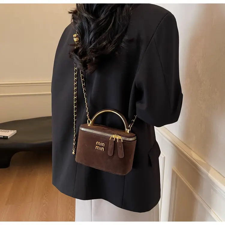 2025 New Minnotti Brown Suede Shoulder Bag — feature 34