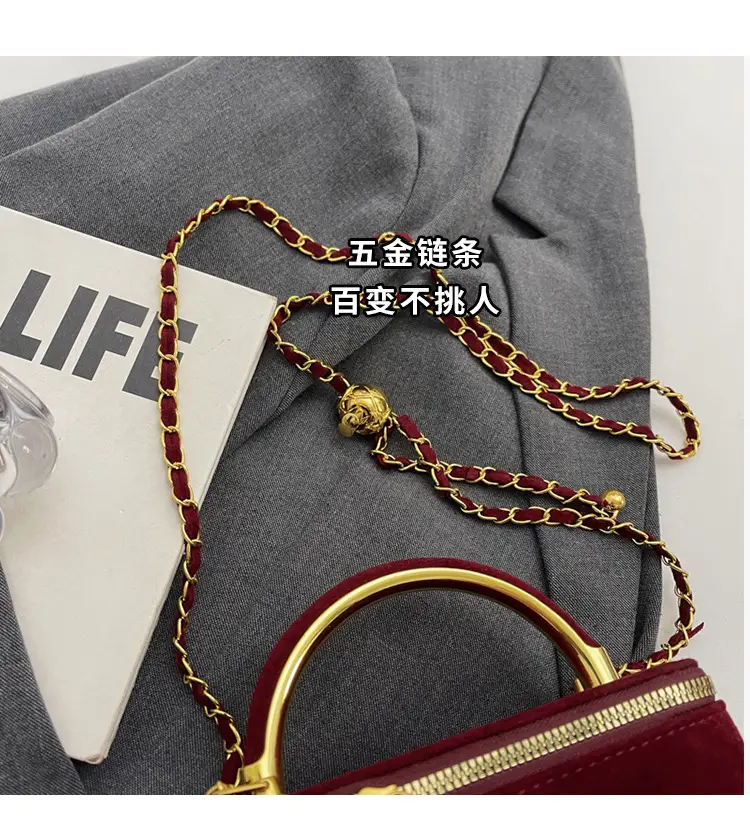 2025 New Minnotti Brown Suede Shoulder Bag — feature 4
