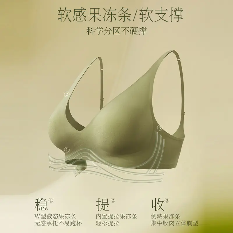 Seamless Jelly Strip Bra, Thin Style, Small Chest Gathering, Invisible Fit, Women's Wireless Bra, Summer Bra