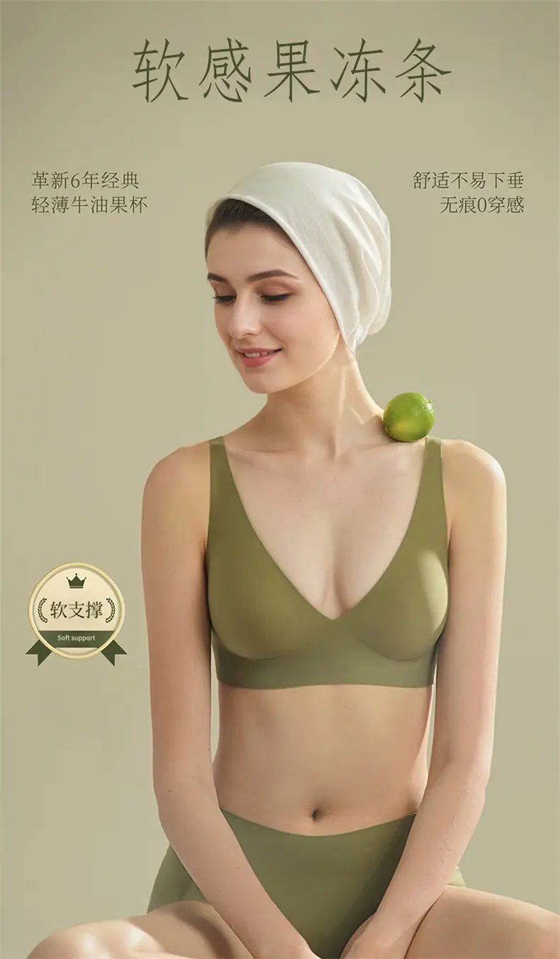 Seamless Jelly Strip Bra, Thin Style, Small Chest Gathering, Invisible Fit, Women's Wireless Bra, Summer Bra — feature 14