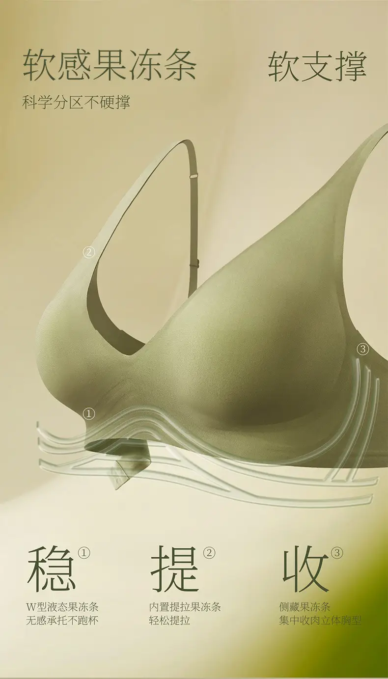 Seamless Jelly Strip Bra, Thin Style, Small Chest Gathering, Invisible Fit, Women's Wireless Bra, Summer Bra — feature 17