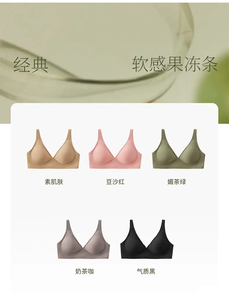 Seamless Jelly Strip Bra, Thin Style, Small Chest Gathering, Invisible Fit, Women's Wireless Bra, Summer Bra — feature 25