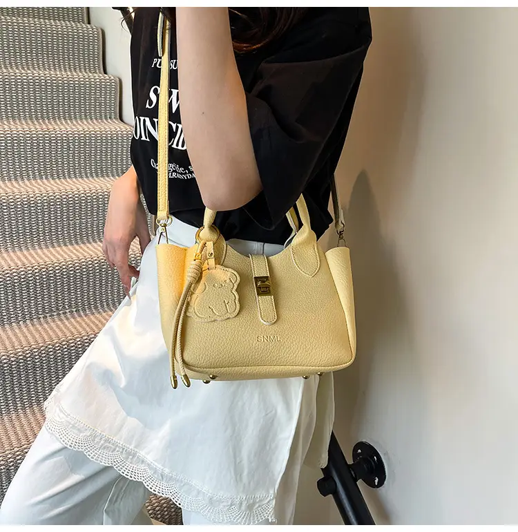 Women Crossbody Bag Yellow Leather 2026 Summer — feature 7