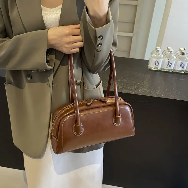 Women's Brown Leather Shoulder Bag 2026 New Fashion - Image 6