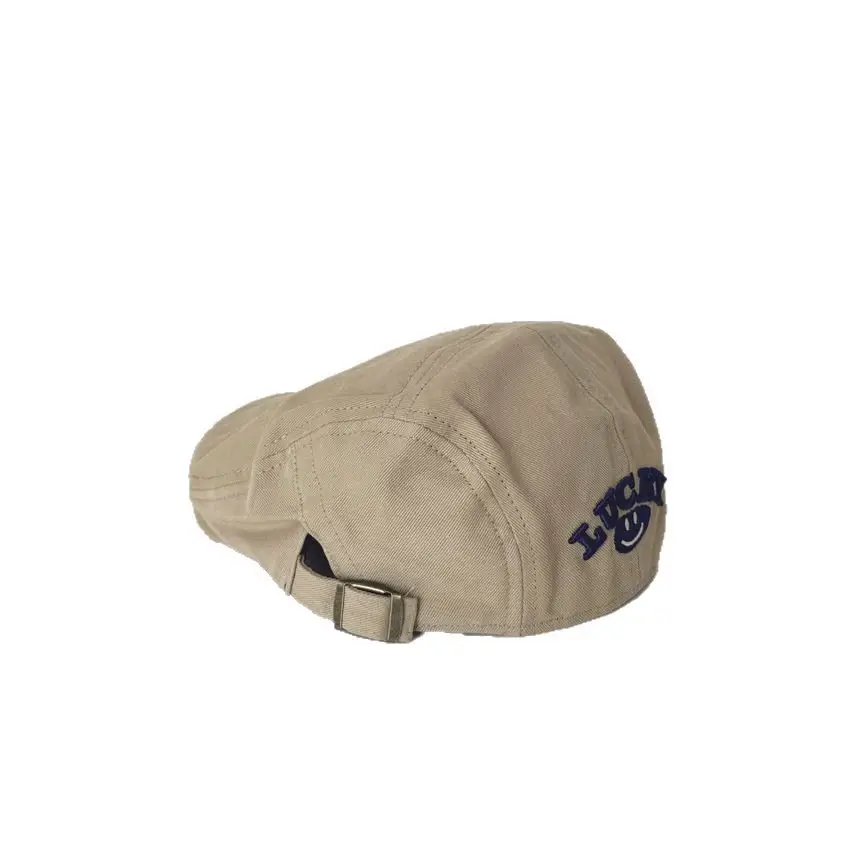 Children's Maroon Embroidered Beret Hat Forward Wear - Image 12