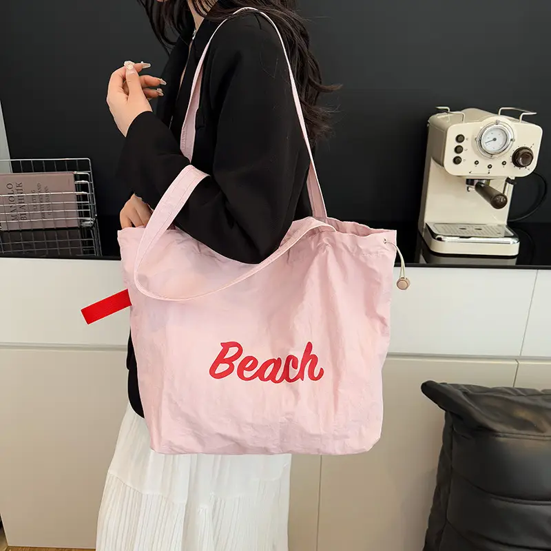 Red Printed Lazy Tote Bag for Women - Image 7