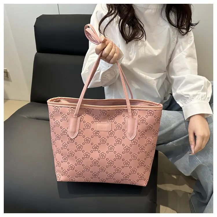 Women's 2-Piece Embossed Tote Bag Set White — feature 14