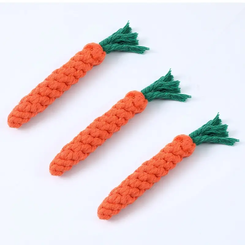 Pet Teething Toy Rope Knot Dog Self-Pleasure Toy Braided Carrot Cotton Rope Bite-Resistant Tooth Cleaning Dog Toy Wholesale — feature 8