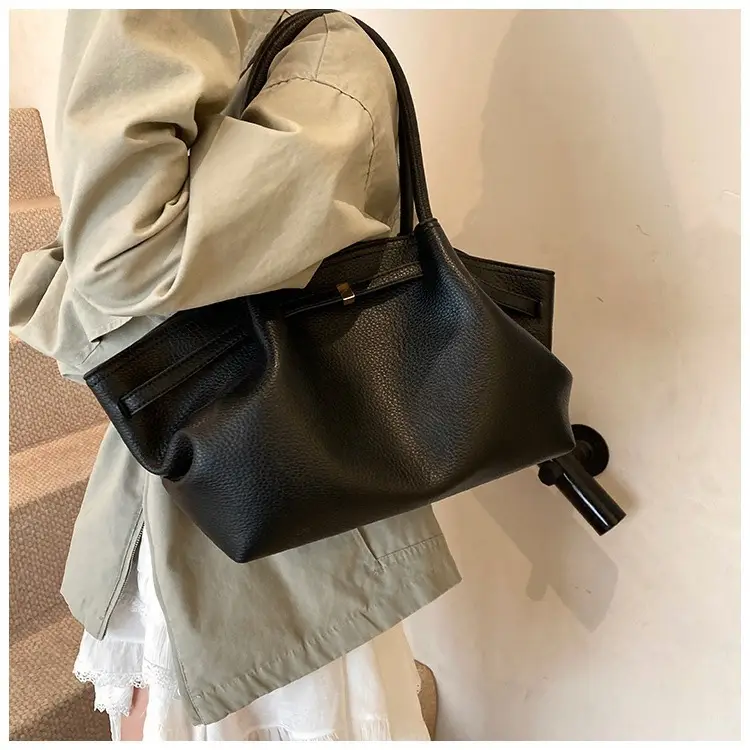 Hand-Carrying Fashionable Large-Capacity Tote Bag 2025 New Trendy Fashionable Textured Pleated Shoulder Bag for Work and Commuting Women's Bag — feature 17