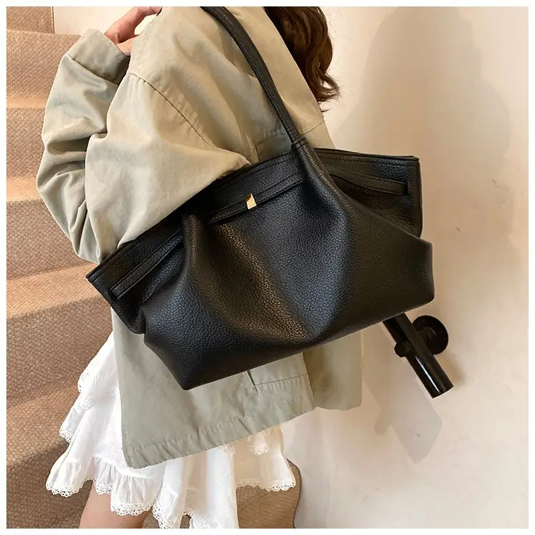 Hand-Carrying Fashionable Large-Capacity Tote Bag 2025 New Trendy Fashionable Textured Pleated Shoulder Bag for Work and Commuting Women's Bag — feature 18