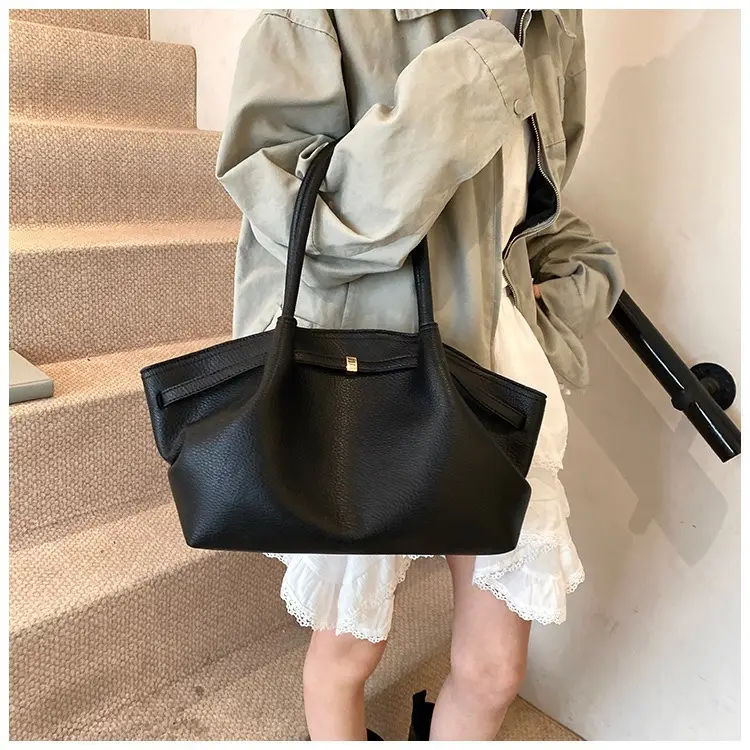Hand-Carrying Fashionable Large-Capacity Tote Bag 2025 New Trendy Fashionable Textured Pleated Shoulder Bag for Work and Commuting Women's Bag — feature 19