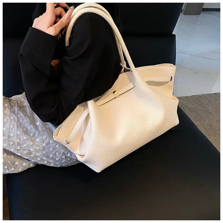 Hand-Carrying Fashionable Large-Capacity Tote Bag 2025 New Trendy Fashionable Textured Pleated Shoulder Bag for Work and Commuting Women's Bag — feature 22