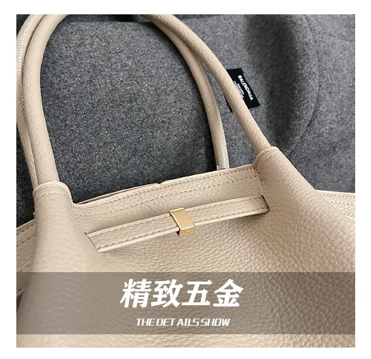 Hand-Carrying Fashionable Large-Capacity Tote Bag 2025 New Trendy Fashionable Textured Pleated Shoulder Bag for Work and Commuting Women's Bag — feature 5