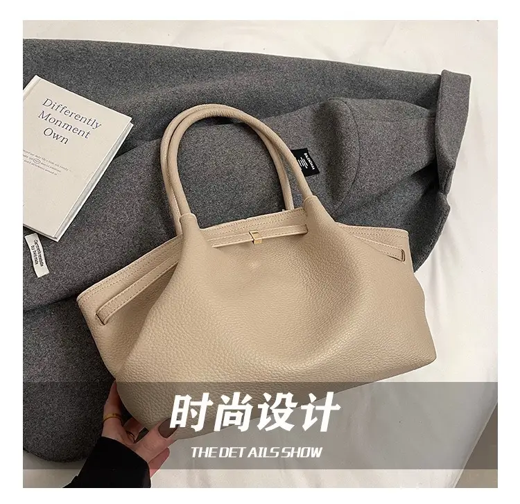 Hand-Carrying Fashionable Large-Capacity Tote Bag 2025 New Trendy Fashionable Textured Pleated Shoulder Bag for Work and Commuting Women's Bag — feature 6