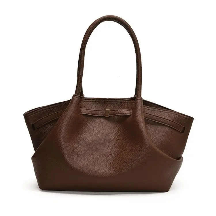 Hand-Carrying Fashionable Large-Capacity Tote Bag 2025 New Trendy Fashionable Textured Pleated Shoulder Bag for Work and Commuting Women's Bag - Image 4