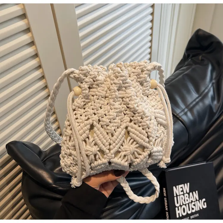 Retro Urban Crossbody Bag Women Cotton Rope Crochet Tan — feature 14