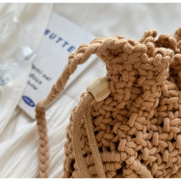 Retro Urban Crossbody Bag Women Cotton Rope Crochet Tan — feature 28