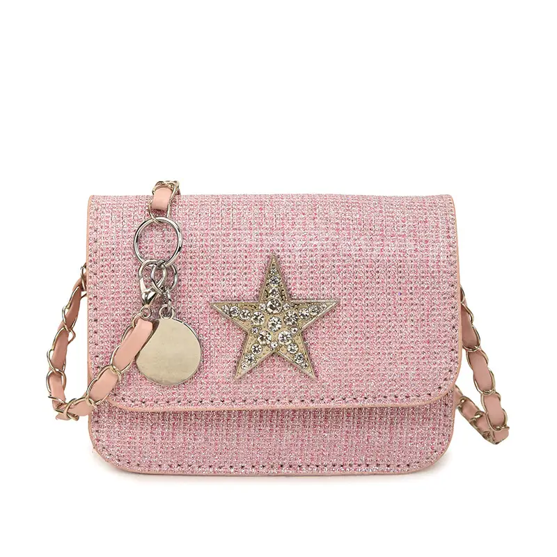 Women's Pink Star Chain Crossbody Bag