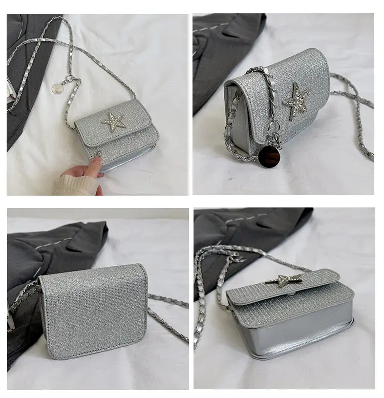 Women's Pink Star Chain Crossbody Bag — feature 15